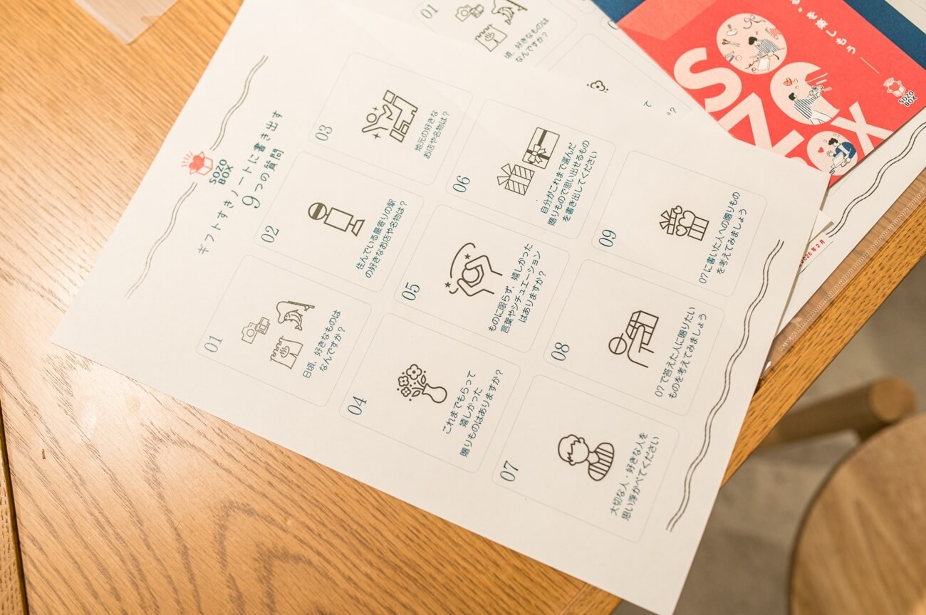 写真：ギフトすきノートに書き出す 9つの質問