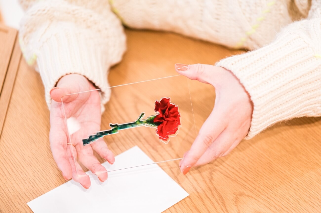 toumei pixel flower card